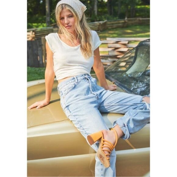 FREE PEOPLE Colette Cinched Heel Sandals EU 39/ US 9 - Picture 5 of 16